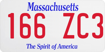 MA license plate 166ZC3