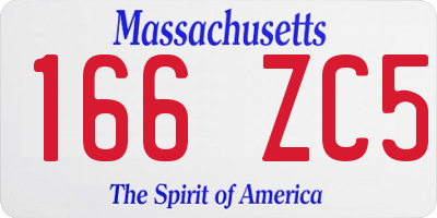 MA license plate 166ZC5