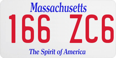 MA license plate 166ZC6