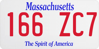 MA license plate 166ZC7