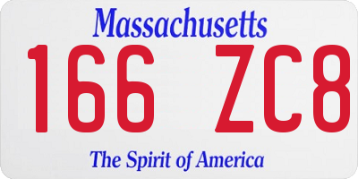 MA license plate 166ZC8