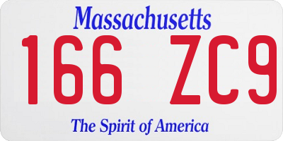 MA license plate 166ZC9