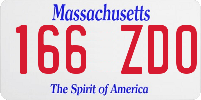 MA license plate 166ZD0