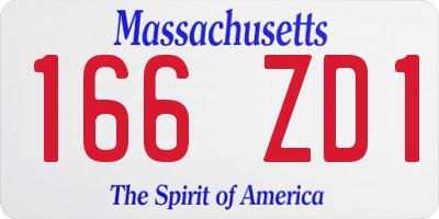 MA license plate 166ZD1