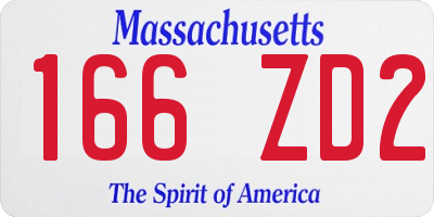 MA license plate 166ZD2