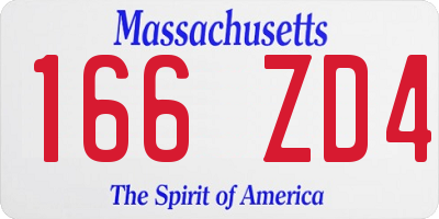 MA license plate 166ZD4