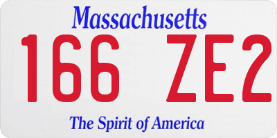 MA license plate 166ZE2