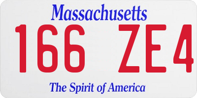 MA license plate 166ZE4