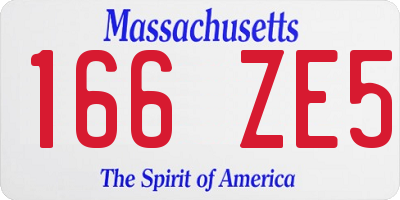 MA license plate 166ZE5