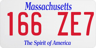 MA license plate 166ZE7