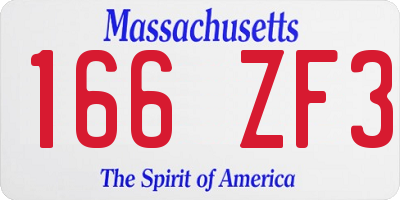 MA license plate 166ZF3