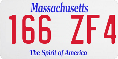 MA license plate 166ZF4