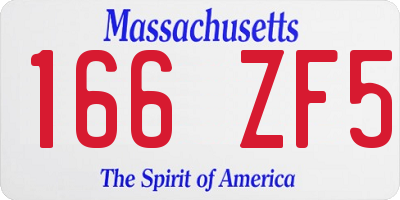 MA license plate 166ZF5