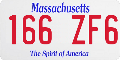 MA license plate 166ZF6
