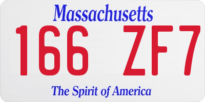 MA license plate 166ZF7