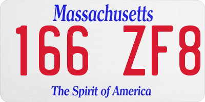 MA license plate 166ZF8