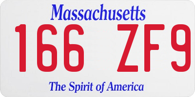 MA license plate 166ZF9