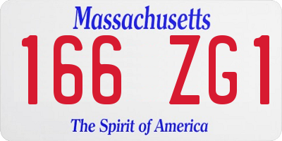 MA license plate 166ZG1
