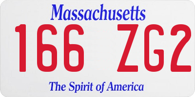 MA license plate 166ZG2