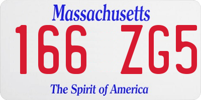 MA license plate 166ZG5