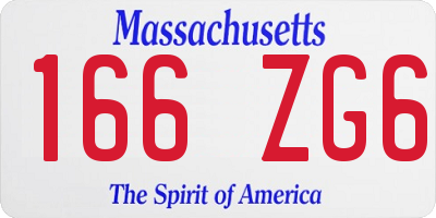 MA license plate 166ZG6