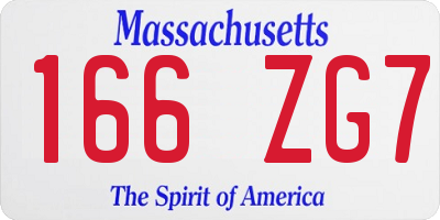 MA license plate 166ZG7