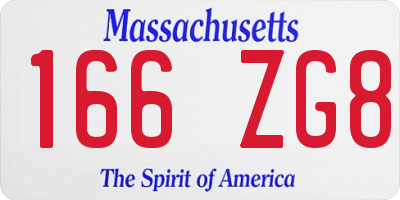 MA license plate 166ZG8