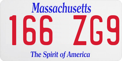 MA license plate 166ZG9