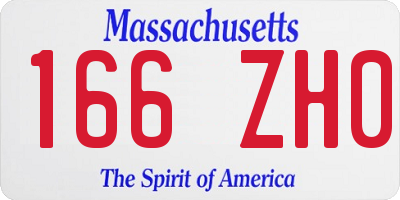 MA license plate 166ZH0