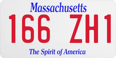 MA license plate 166ZH1