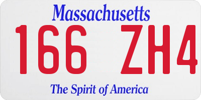 MA license plate 166ZH4