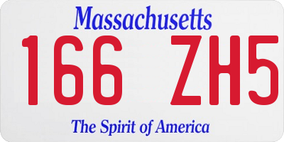 MA license plate 166ZH5