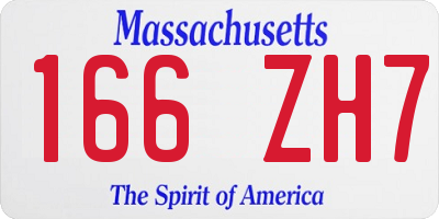 MA license plate 166ZH7
