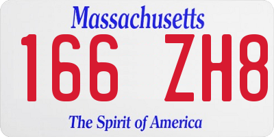 MA license plate 166ZH8