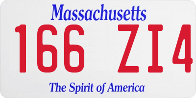 MA license plate 166ZI4