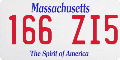 MA license plate 166ZI5