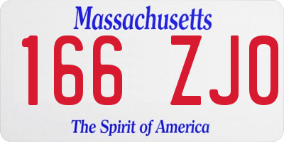 MA license plate 166ZJ0
