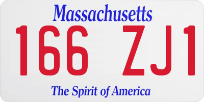 MA license plate 166ZJ1