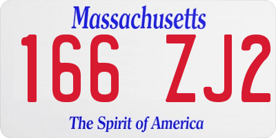 MA license plate 166ZJ2
