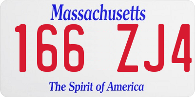 MA license plate 166ZJ4