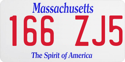 MA license plate 166ZJ5