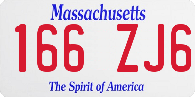 MA license plate 166ZJ6