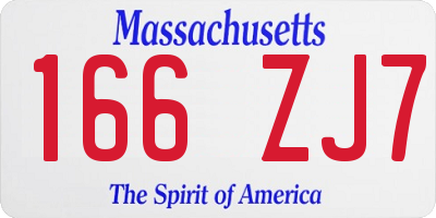 MA license plate 166ZJ7