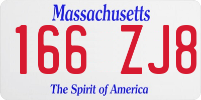 MA license plate 166ZJ8