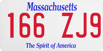 MA license plate 166ZJ9