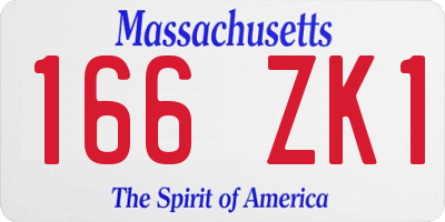 MA license plate 166ZK1
