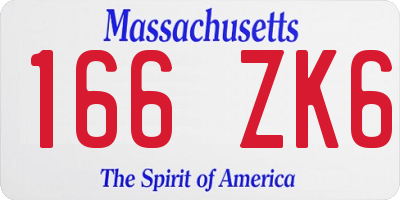 MA license plate 166ZK6