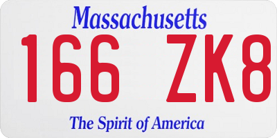 MA license plate 166ZK8