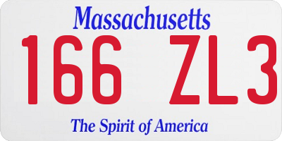 MA license plate 166ZL3