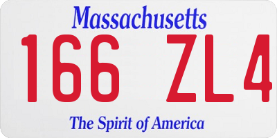 MA license plate 166ZL4